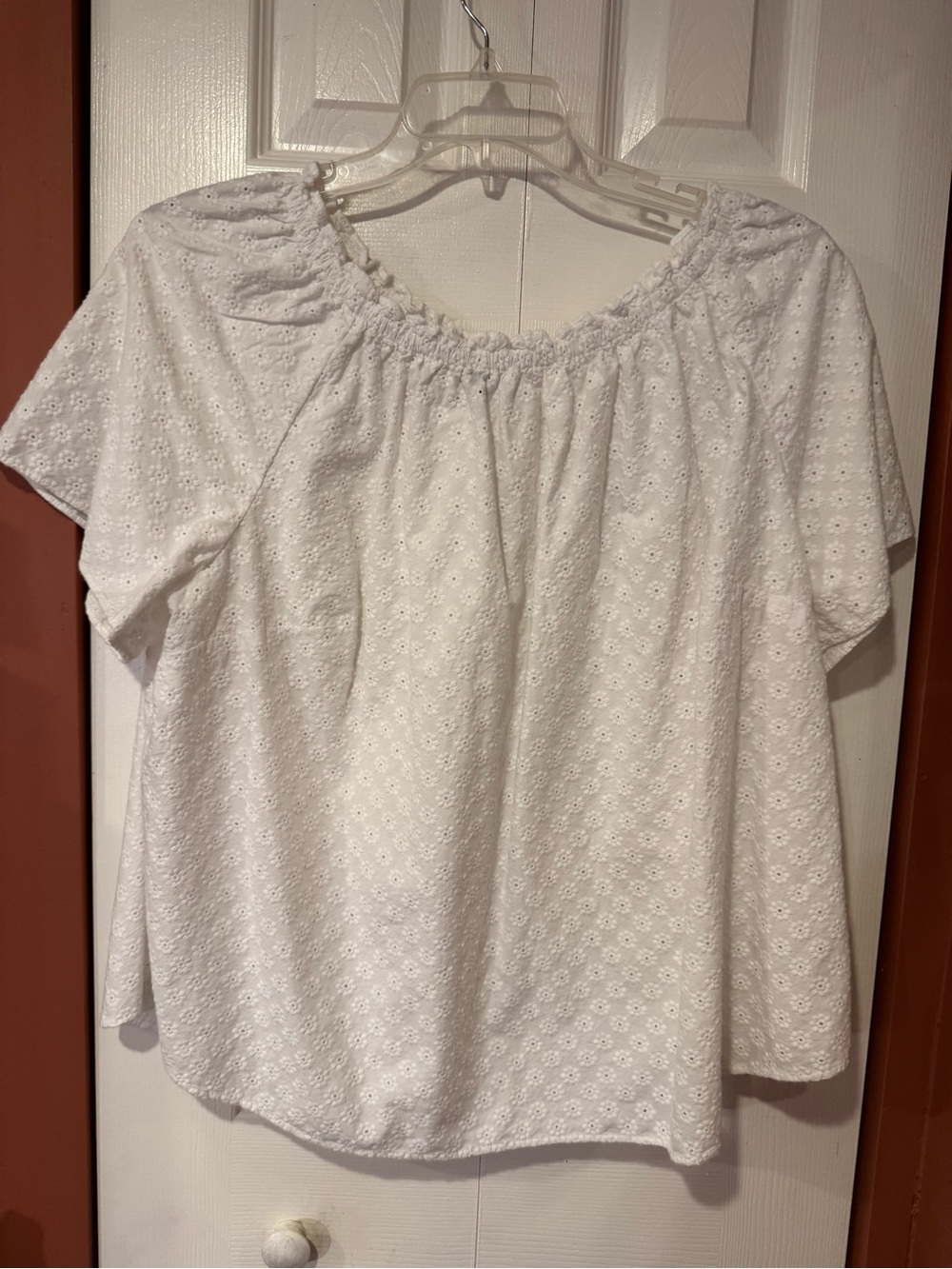 Talbots White Eyelet Peasant Blouse, size 3XP